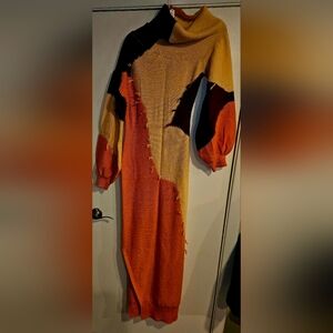 Colorblock Long Sleeve Dress